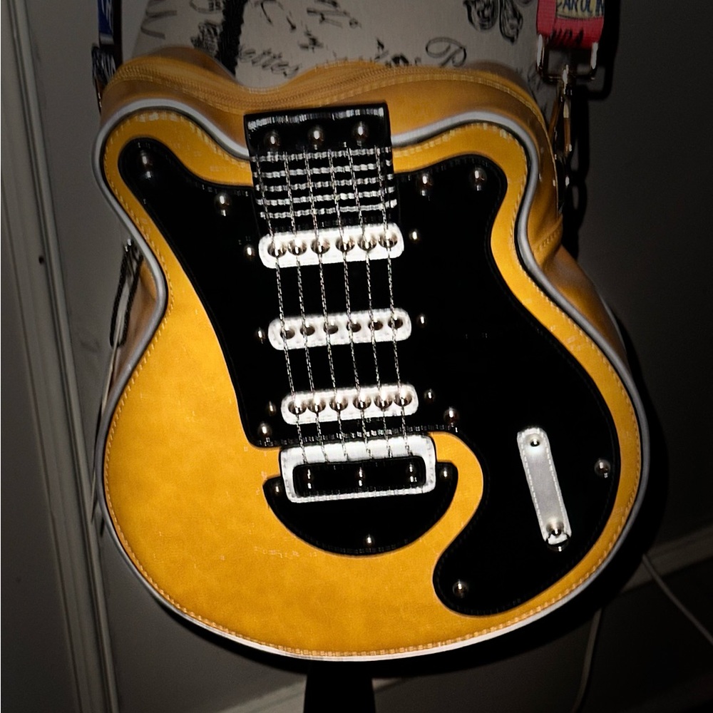 Yellow guitar crossbody